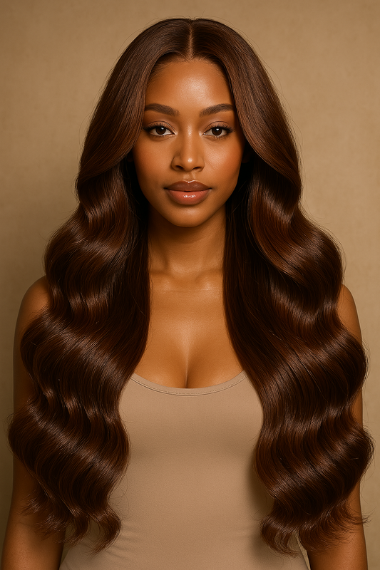 Perruque Marron Chocolat Body Wave - Synthetic Wigs by Paris